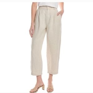 Bella Dahl Cropped Linen-Blend Pants in Light Beige